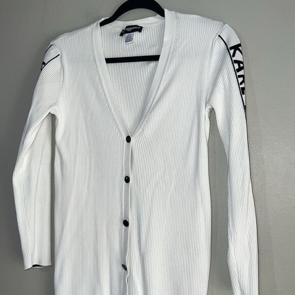 KARL LAGERFELD PARIS CARDIGAN SWEATER - Picture 3 of 8